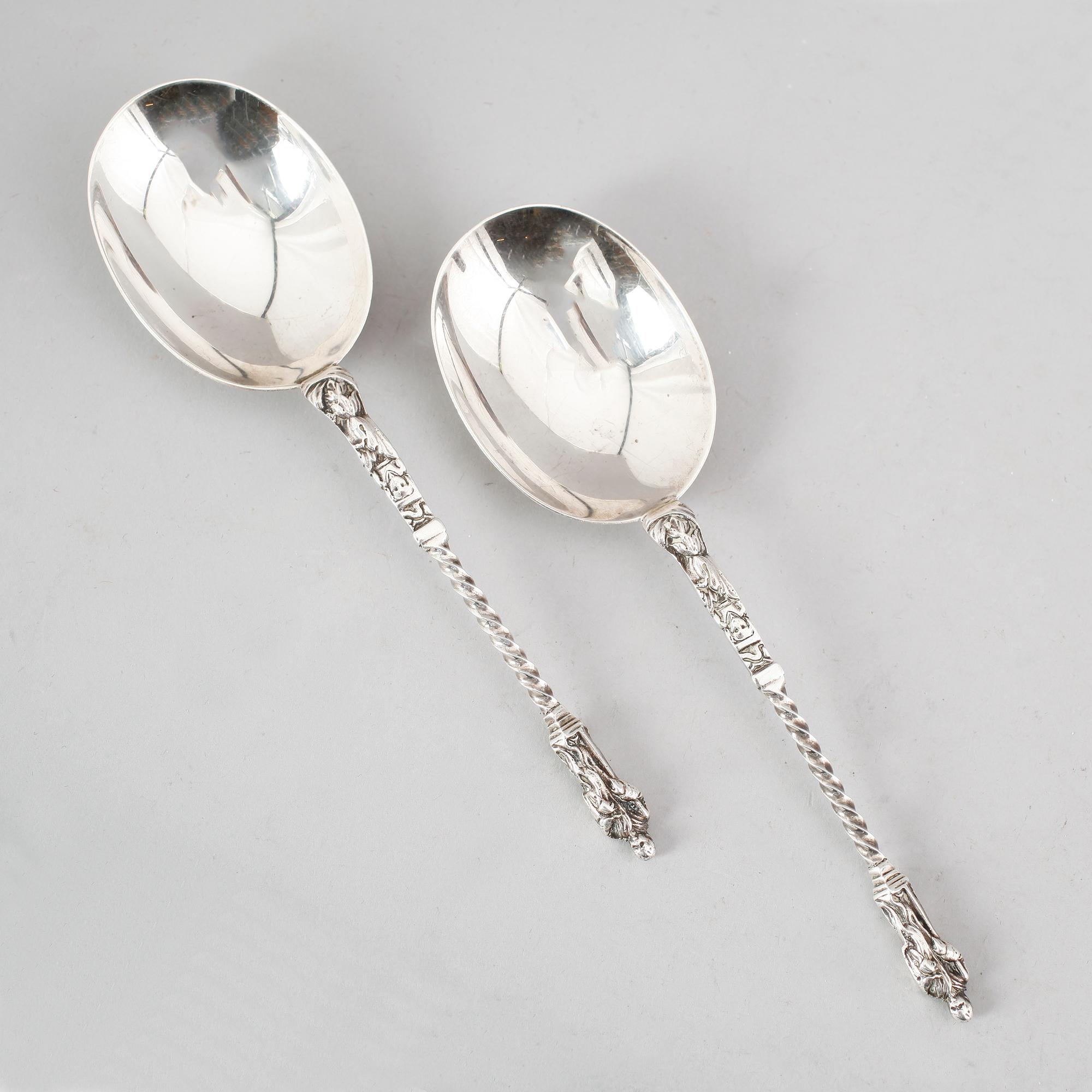 SKEDAR, 1 par, silver, England 1900-tal. Total vikt 95 g.