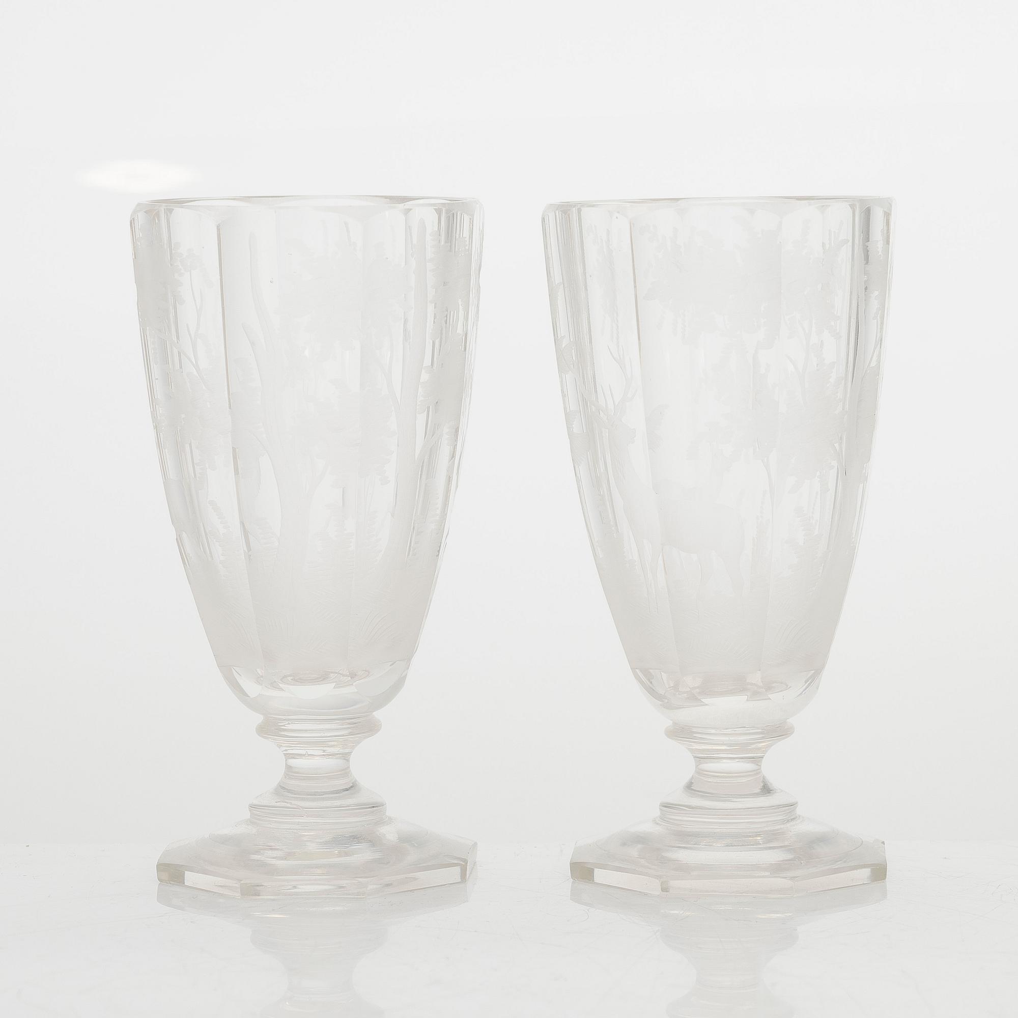 Bålskål med lock och tio glas, 1910-30-tal.