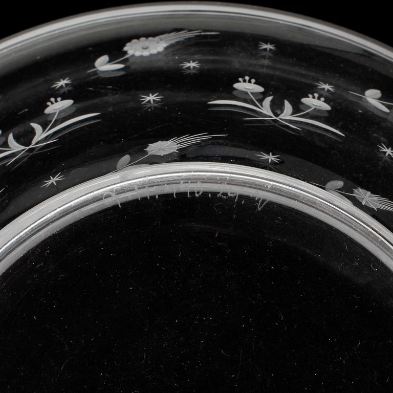 EDWARD HALD, SKÅL, glas, 1900-tal.