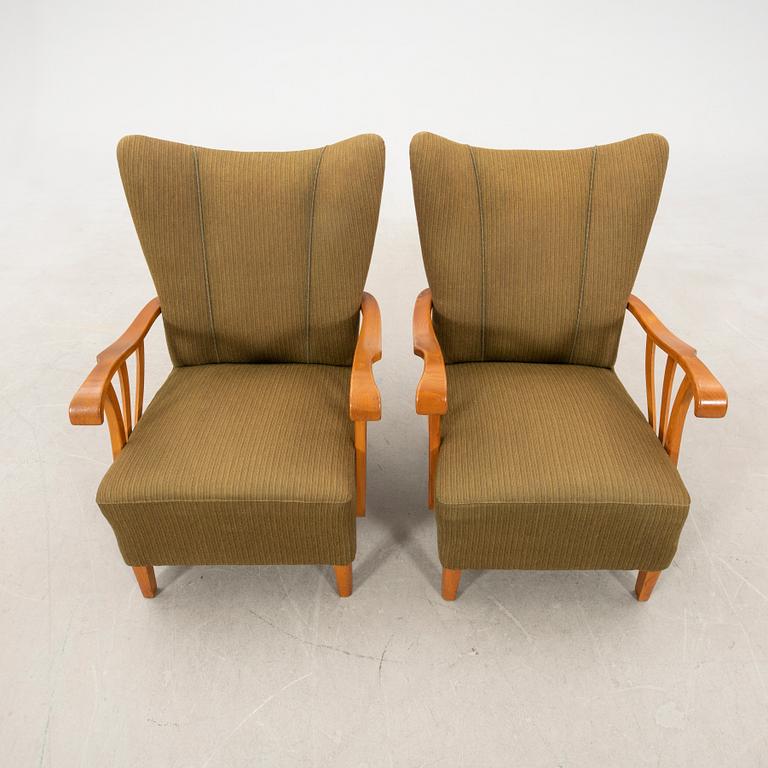 Armchairs, a pair, 1940s Swedish Modern.