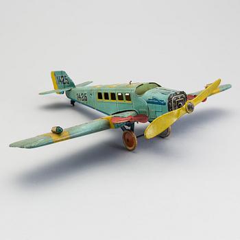 A tinplate Tipp & Co airplane, Germany, 1930s.