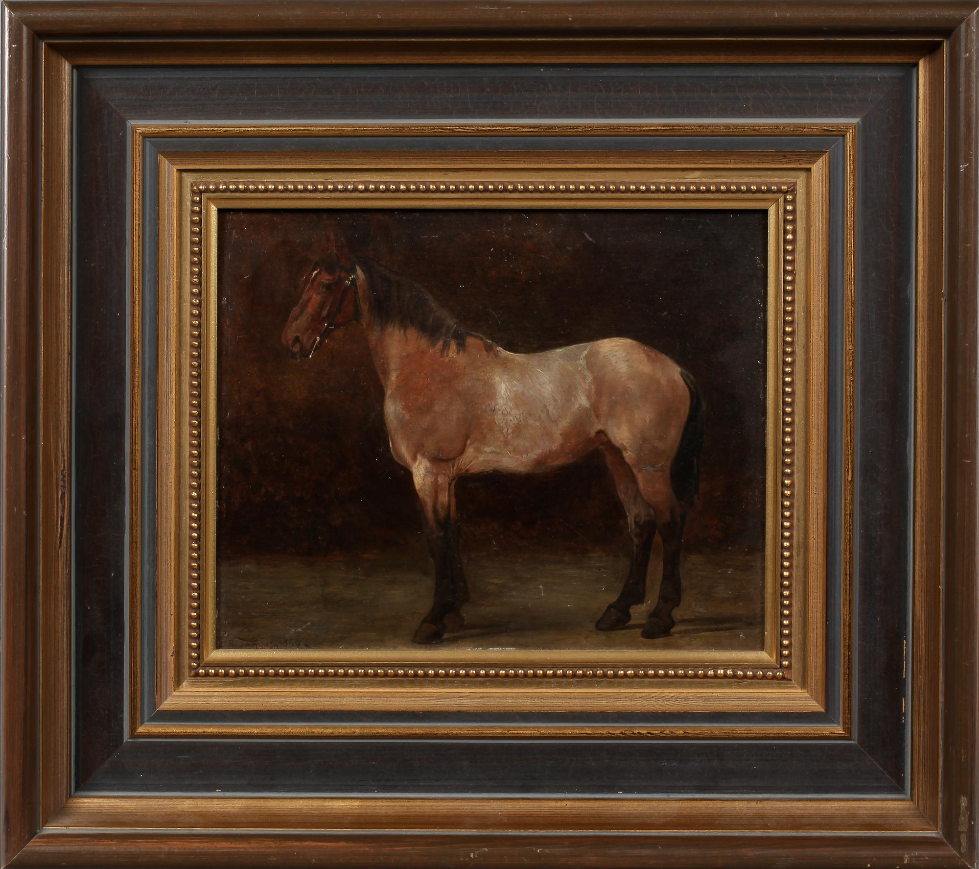 ÉDOUARD NIEUWENHUIS, olja på pannå, signerad och daterad 1859.