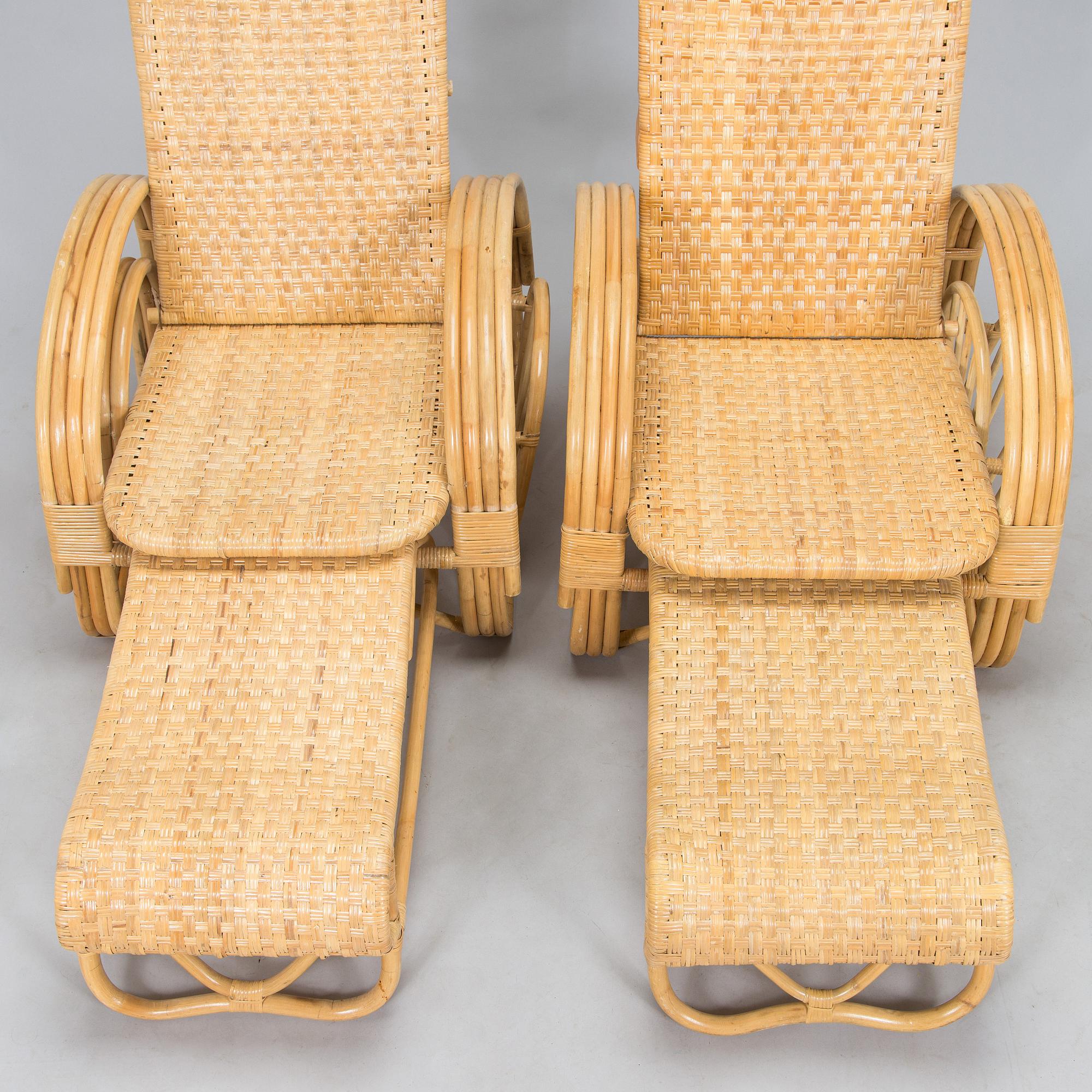 A rattan lounger, late 20th century.