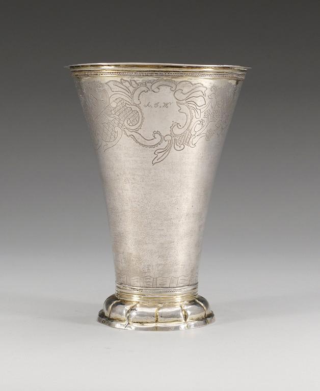 BÄGARE, silver, stämplad Berndt Johan Eschenburg (verksam 1762-1767(-82)), Enköping 1759.