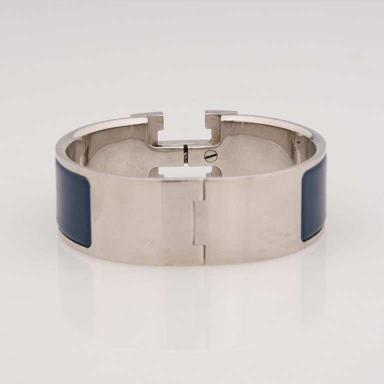 ARMBAND, bijouteri, Hermès "clic H", silverfärgad metall.