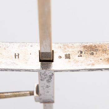 A BOUILOTTTE DOUBLE CANDLESTICK LAMP, silverplated, early 20th century.