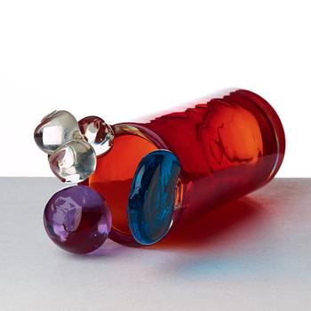 Oiva Toikka, a "Pompom" glass vase, Nuutajärvi Notsjö, Finland late 1960's.
