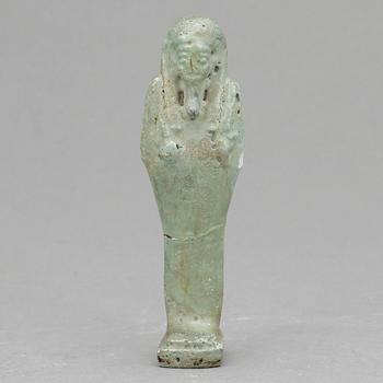 USHABTI, fajans, Egypten, sentid 664-331 f Kr.