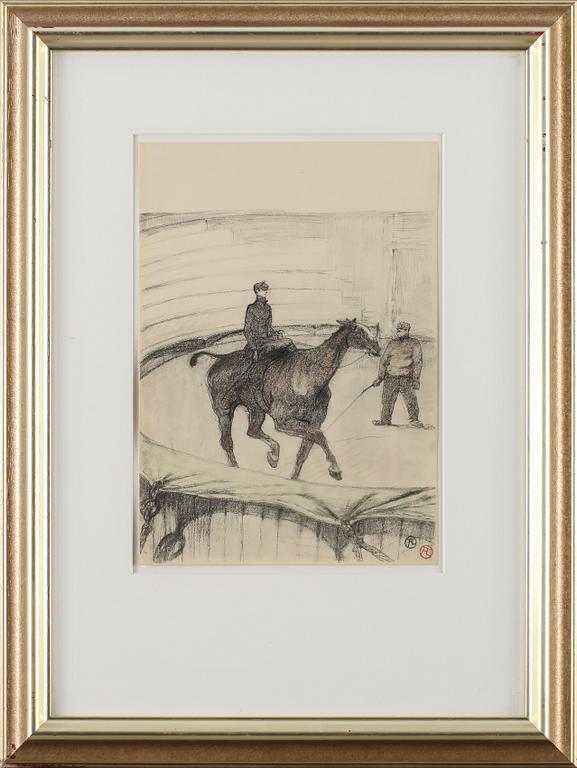 HENRI DE TOULOUSE-LAUTREC, efter, mapp med 17 st litografier, "Au Cirque", Librarie de France, 1900-tal.