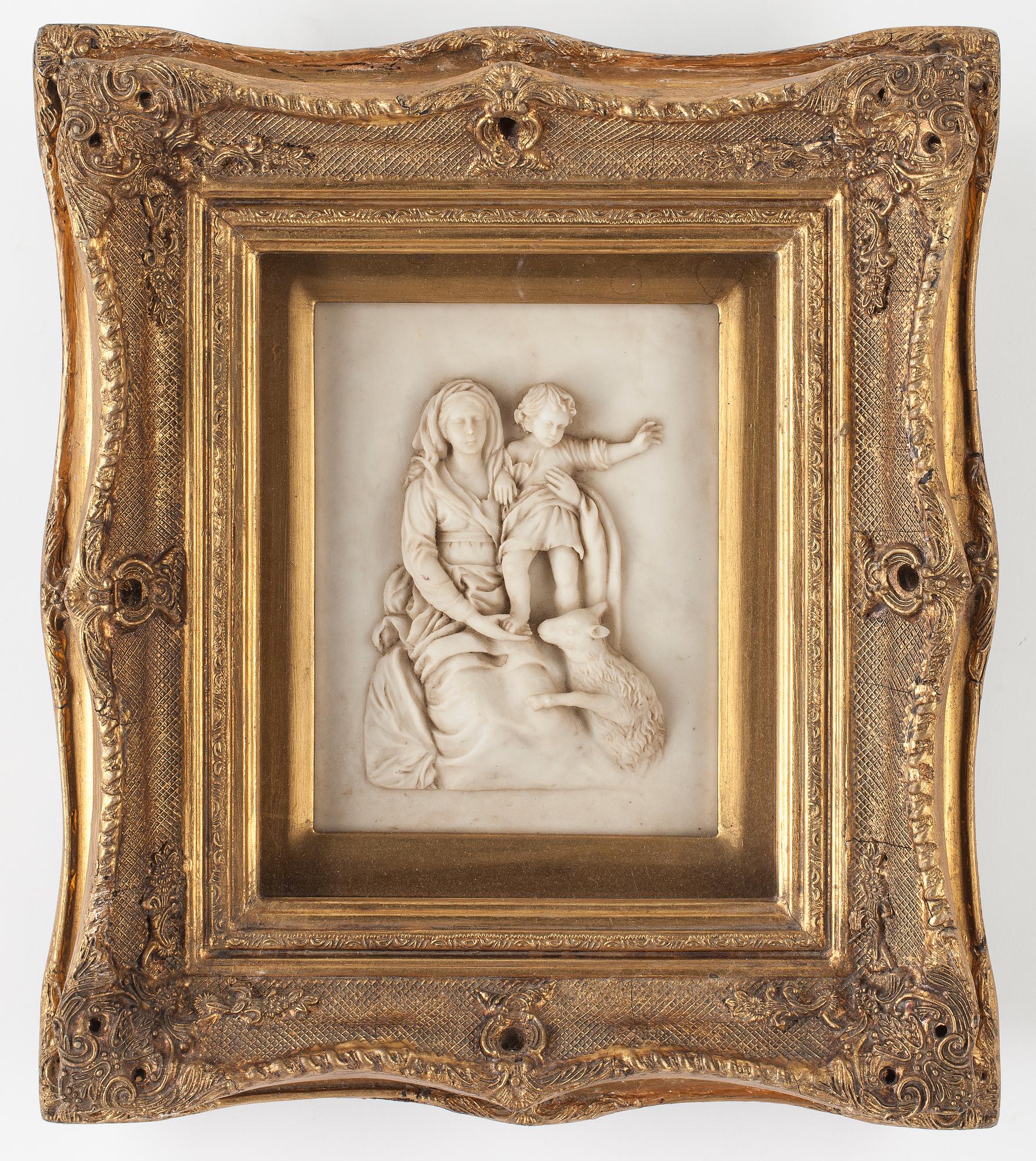 MARMORPLATTA I RELIEF, tidigt 1900-tal.