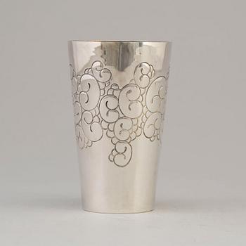 A Danish Art Nouveau silver beaker, maker's mark CARL J. S. MØINICHEN, Copenhagen, 1904.