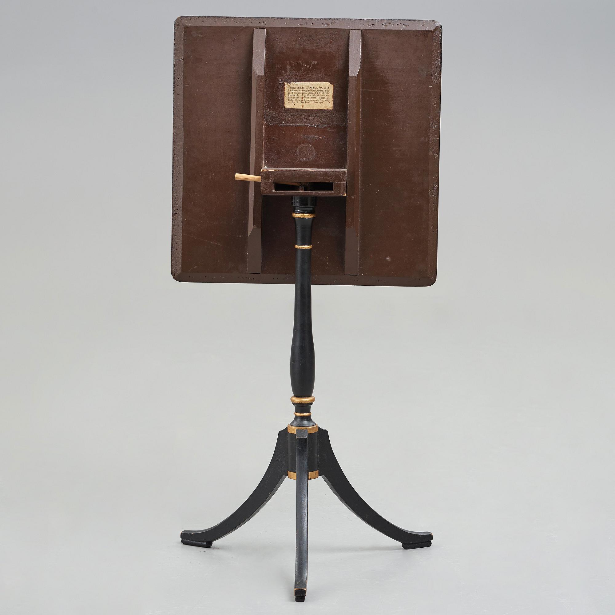 A Swedish tilt-top table from the workshop of Johan Nils Asplind, active in Falun 1783-1820.