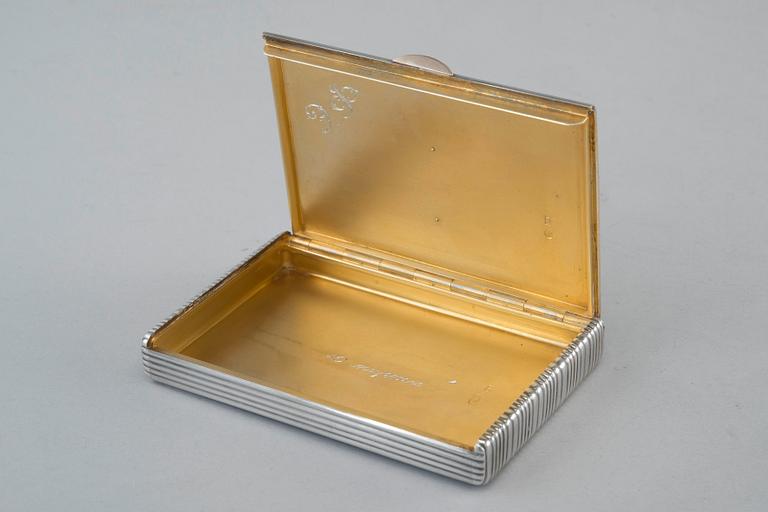 A CIGARETTE CASE, 84 silver, enamel, rose cut diamonds. Marked г.л St. Petersburg 1908-17. Weight 101 g.