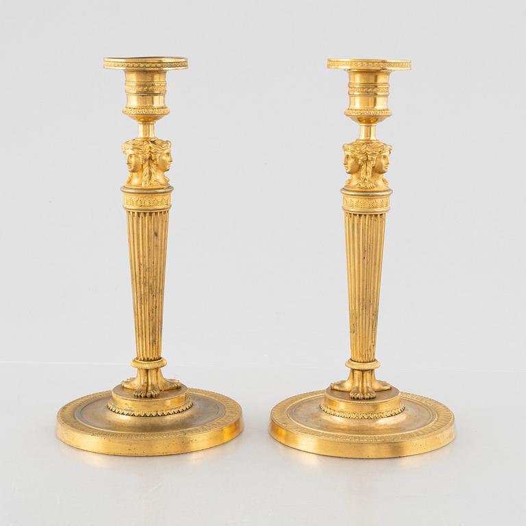 Ljusstakar, ett par, Frankrike, 1800-talets början, Empire.
