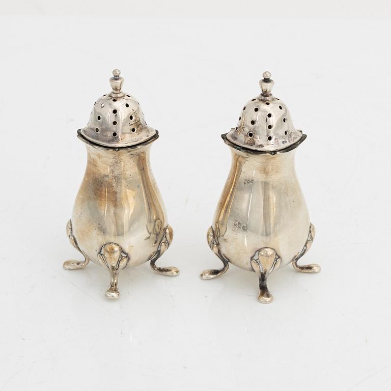 Adie Brothers Ltd, a silver cruet set in box, Birmingham 1924.