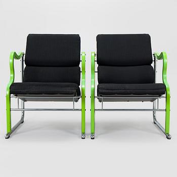 Yrjö Kukkapuro, A pair of 1980s 'Experiment' open armchairs for Avarte, Finland.
