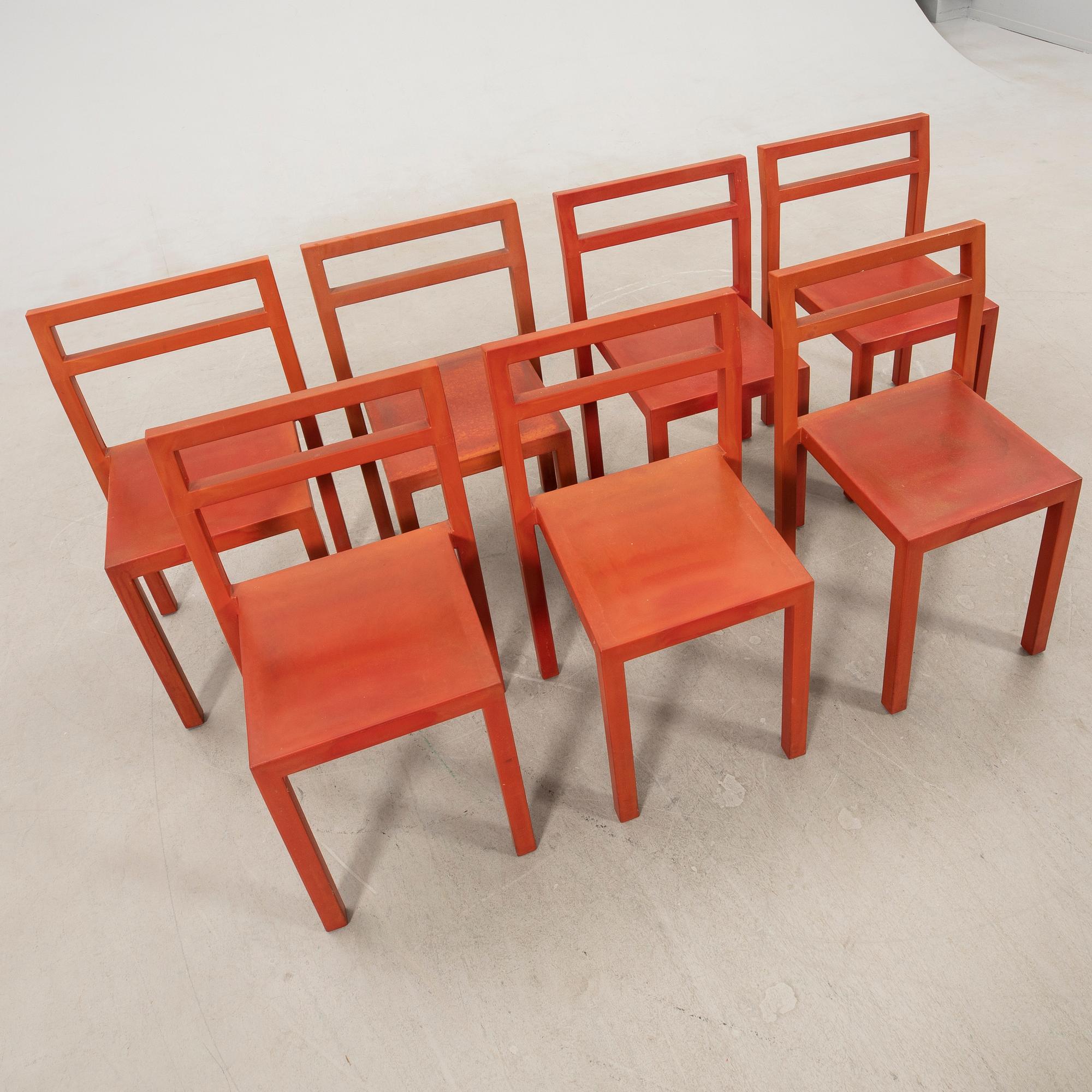 Boris Berlin & Poul Christiansen (Komplot design), chairs 7 pcs "Non" for Källemo 2000s.