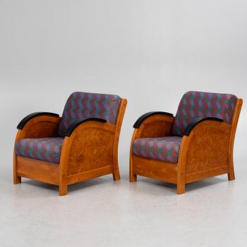 A pair of easy chairs, 1980's/90's.