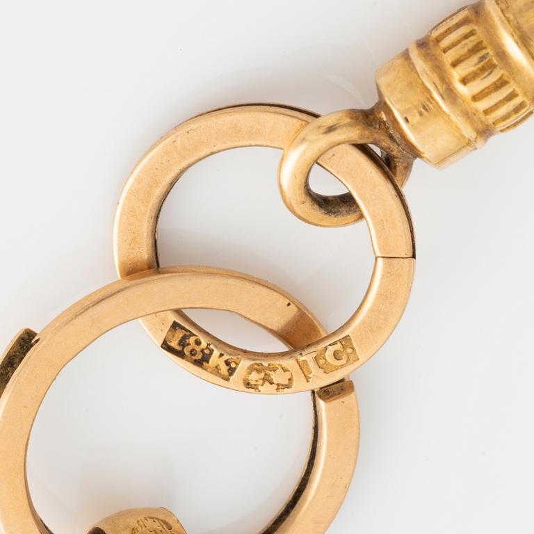 Hårarbete armband lås 18K guld med svenska stämplar.