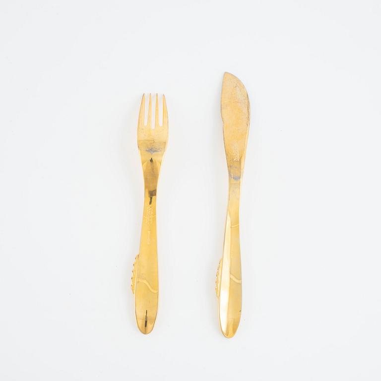 Gunnar Cyrén, fish cutlery, 16 pieces, "Nobel", Gense.