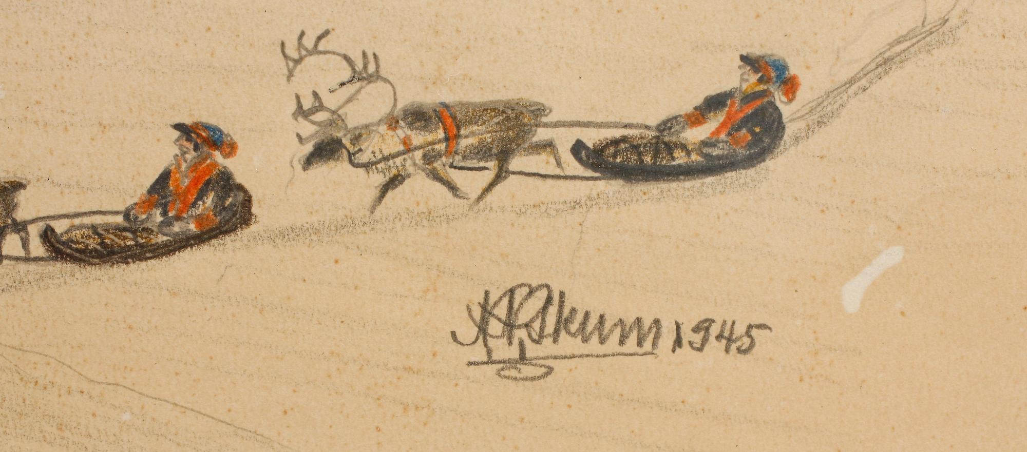 NILS NILSSON SKUM, Blandteknik, sign o dat 1945.