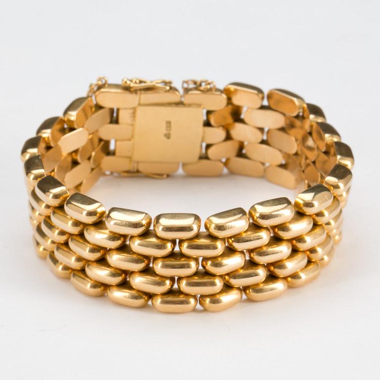 ARMLÄNK, 18k guld. Vikt ca 70 g.