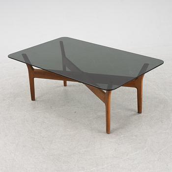 Alf Svensson, a walnut and glass coffee table, Bra Bohag, designed in 1966.