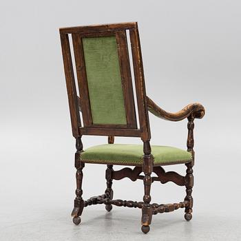A Baroque armchair, 18th century.