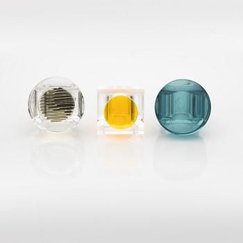 Siv Lagerström, three acrylic plastic rings, 1970s.