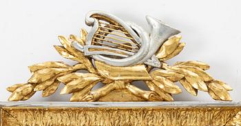 A gilt-gesso two-branch Empire girandole mirror, first part 19th century.