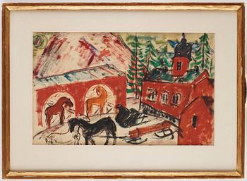 Hilding Linnqvist, Hästar och slädar.