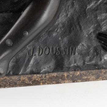 Jenny von Bary-Doussin, sculpture. Signed J.Doussin. Bronze, length (including stone base) 35 cm.