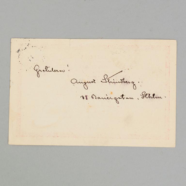 AUGUST STRINDBERG, brev.