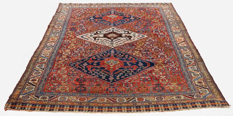 A Kashkuli Qashqai rug, South Persia, c. 246 x 128 cm.