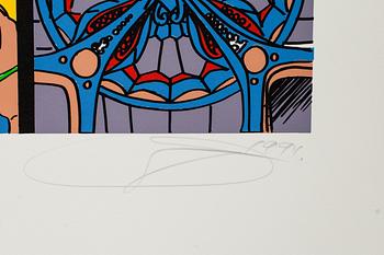 GUDMUNDUR ERRÓ, färglitografi, signerad, numrerad 95/130 och daterad- 1991.