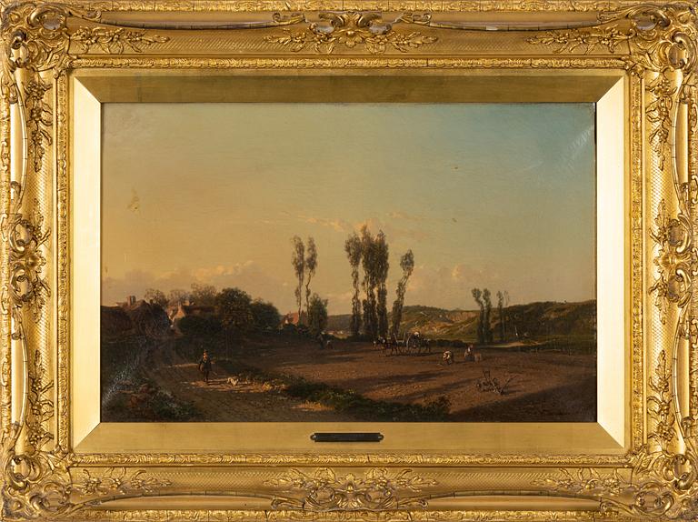 Emile Lemmens, olja på duk, signerad och daterad 1856.