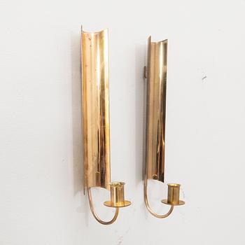 Pierre Forssell, wall sconces, a pair, "Reflex", Skultuna, 1990-94.