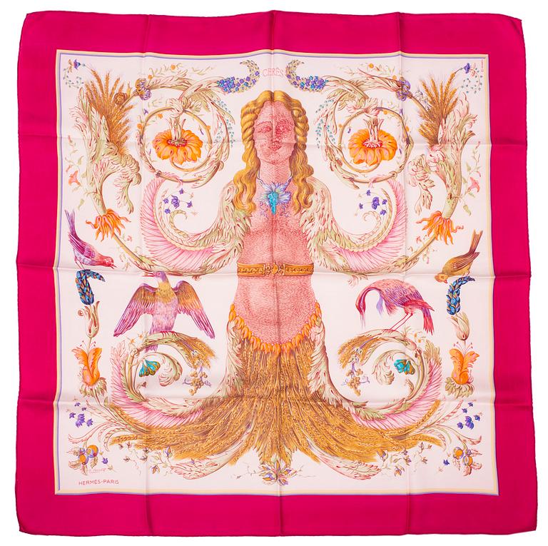 HERMÈS, scarf, "Cérès" Françoise Faconnet, Original issue 1967.