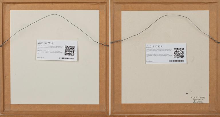 KIRSI NEUVONEN, 2 st etsningar, signerade, numrerade 7/90 &Tpl'a 10/90, daterade -87 &-88.