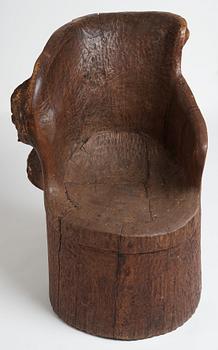 A Swedish folk art pine chair, early 20th Century.