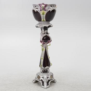 Pedestal with planter, Art Nouveau, R. M. Krause Majolika- und Steingut-Fabrik, early 20th Century.