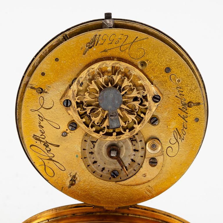 An 18k gold watch by Anders Hoberg (watchmaker in Stockholm 1797-1834).