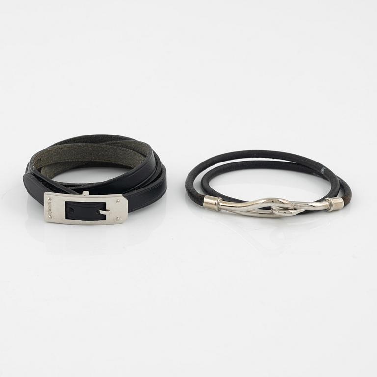 Hermès, armband, 2 st, bl a "Jumbo".