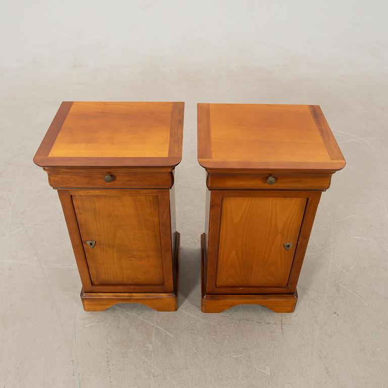 Bedside tables, a pair, Grange, France, late 20th century.