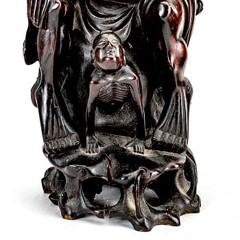 A pair of Japanese wooden sculptures, early 20th Century.