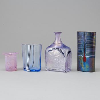 a set of four glass vases by BERTIL VALLIEN.