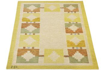 Ida Rydelius, a flat weave carpet, signed IS, Sweden, c. 198 x 135 cm.