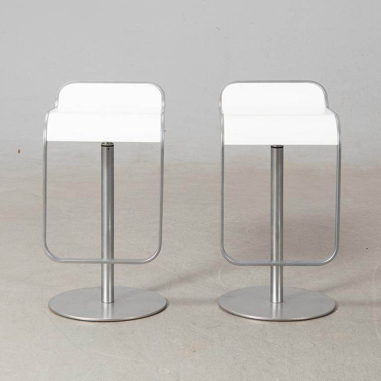 Shin & Tomoko Azumi bar stools, a pair "Lem" for LaPalma, Italy, late 20th century.