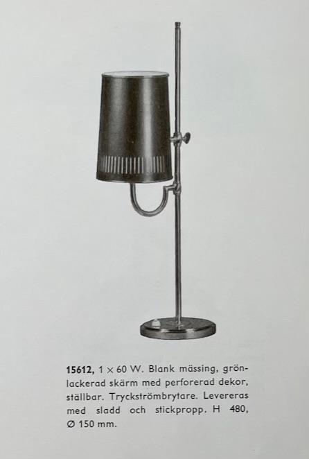 Harald Notini or Uno Westerberg, a pair of table lamps, modell "15612", Arvid Böhlmarks Lampfabrik, 1950-tal.