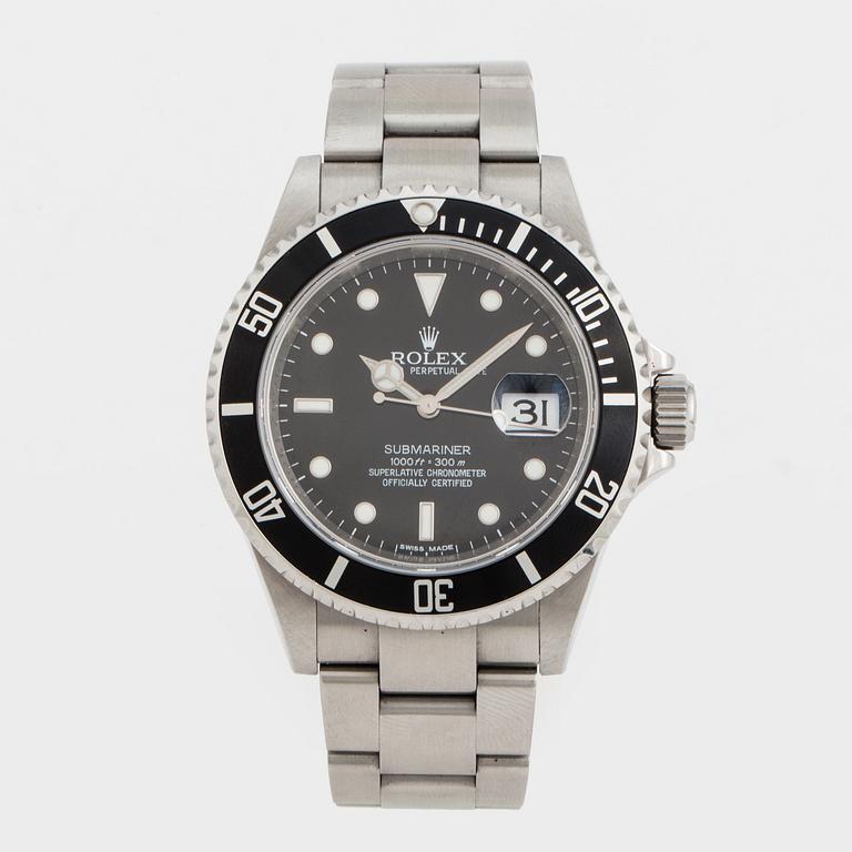 ROLEX, Oyster Perpetual Date, Submariner (1000ft=300m, SWISS MADE), Chronometer, wristwatch, 40 mm,